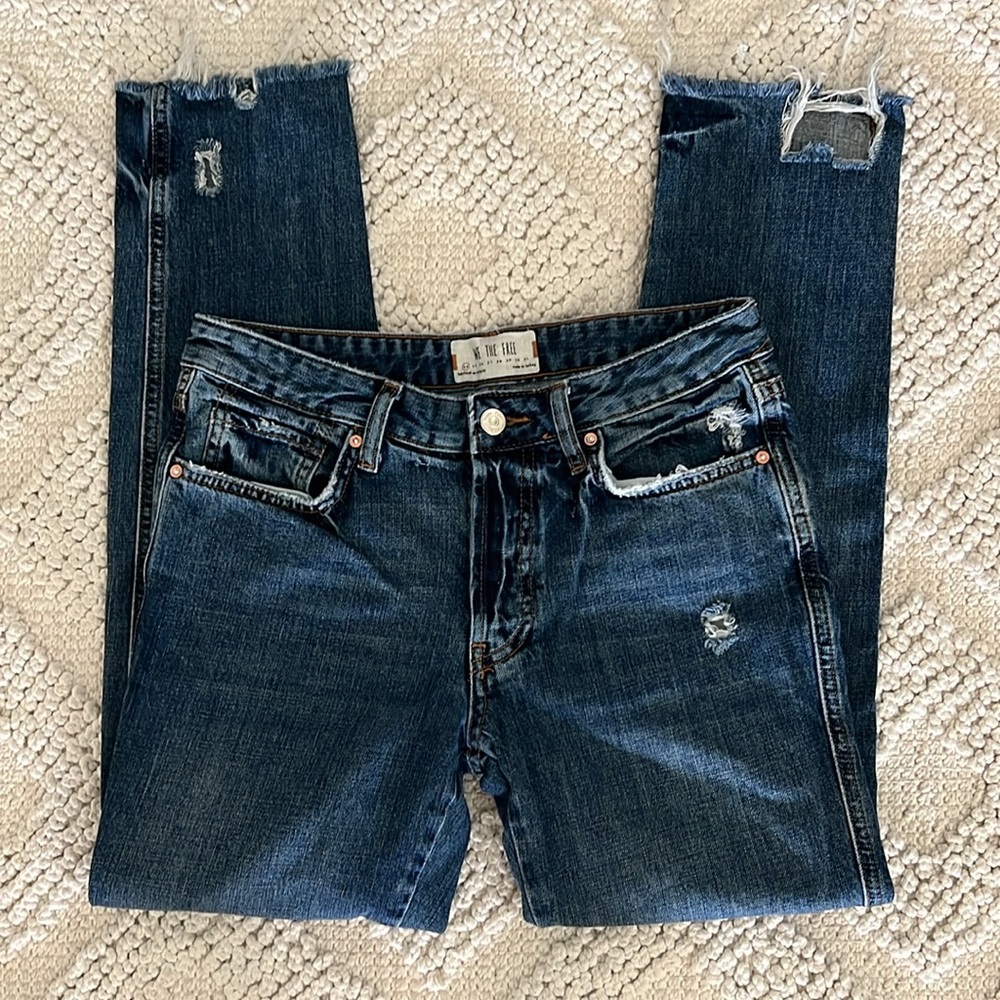 free people low rise cropped jeans